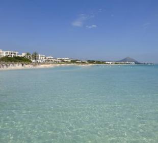 Blick vom Bootssteg auf den Strand (Sektor 2)