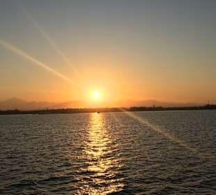 Bei Rückkehr ein schöner Sonnenuntergang