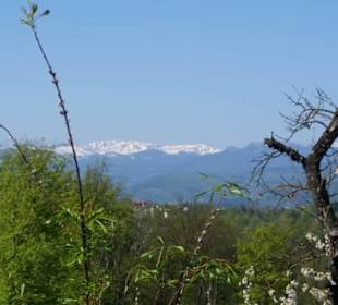Blick auf die Bergkette der Koralpe