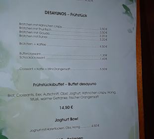 Speisekarte La vie est belle