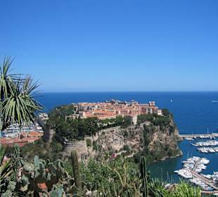 Blick vom Jardin Exotique auf Monaco