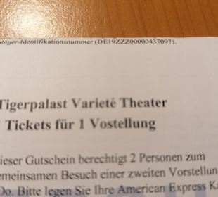 Für meine nächsten Tickets 2020
