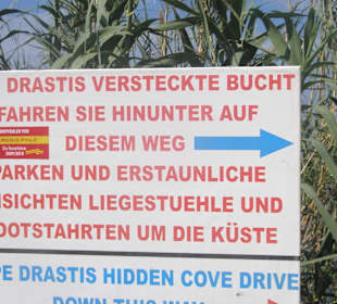 Wegweiser zum Cap Drastis