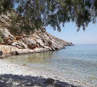 1. Halt, Kieselstrand auf Kalymnos