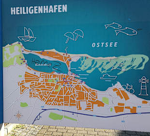 Übersichtstafel am Hafen von Heiligenhafen