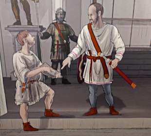 Ein Lehrer mit einem Schüler