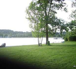 Blick von Seeglas zum Jachtclub Gmund