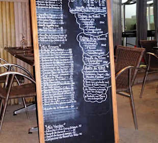 Die Schiefertafel mit den Tagesangeboten