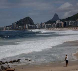 Strand Copacabana von Leme aus gesehen