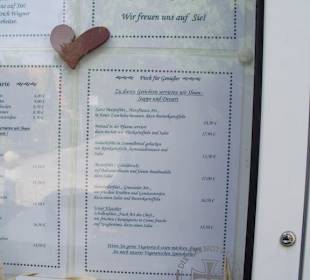 Speisekartenaushang