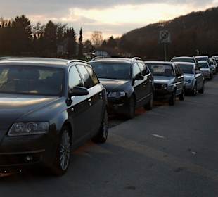 Volle Parkplätze am Ausgangspunkt Haasenmühle