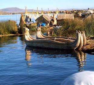 Reed boats at Lake Titicaca