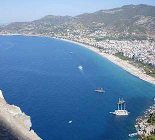 Panoramablick vom Burgberg zum Kleopatrastrand