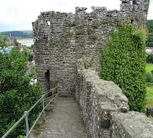 Auf der Stadtmauer von Conwy.
