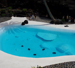 Angelegter Pool mit Badeverbot