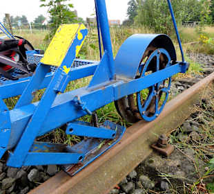 Die Schienenbremse der Draisine