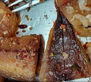 Eine Nahaufnahme der Schuhsohle