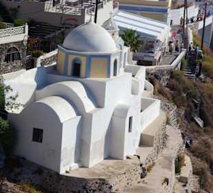 Santorin selbst im Bild Landschaft, Stadt