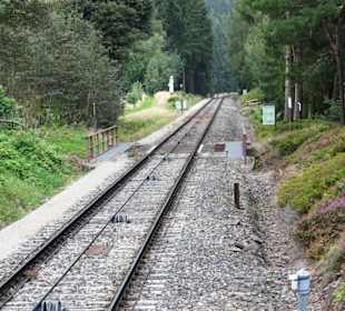 Die Gleise mit dem mittigen Zugseil
