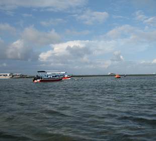 Viele Schiffe weiter draußen Ebbe