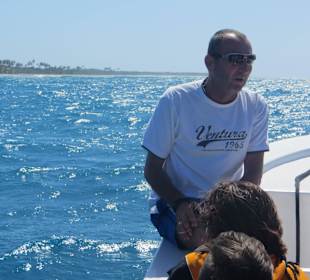 Tourguide Marcel bei der Arbeit