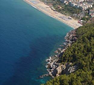 Blick von der Burg zum Kleopatra Strand