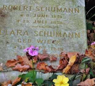Das Grab von Robert und Clara Schumann