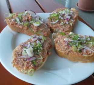 Zum Abendessen im Biergarten vom Gasthaus Arbersee