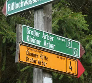 Wegweiser zu den Rißlochwasserfällen