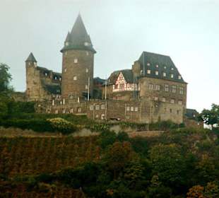 Blick vom Schiff zur Burg Stahleck