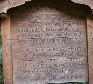 Hinweisschild Kuenser Walweg