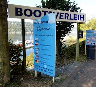 Eingang zum Bootsverleih Edership