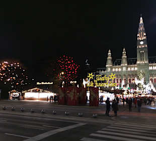Wien mit Weihnachtsmarkt und Rathaus 