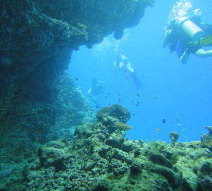 Bootstauchgang mit kleinen Hölen