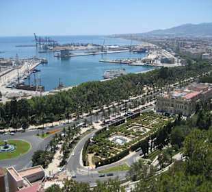 Sicht auf Hafen von Malaga