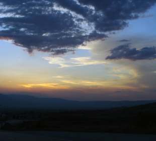 Заход солнца в Памуккале