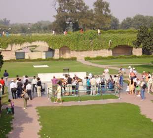 Die Verbrennungstätte von Mahatma Gandhi