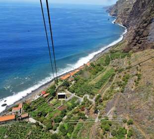 Rückfahrt mit der Seilbahn von Faja dos Padres