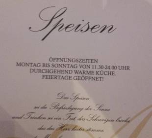 Begleittext auf Speisekarte