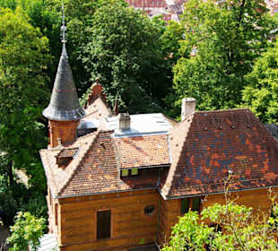 Blick runter auf die Häuser