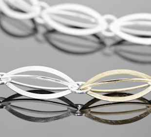 Silbercollier mit Goldelement -Made in Mauritius