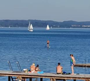 Sonnenhungrige am Steg