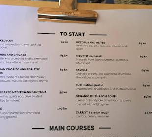 Starters - Speisekarte