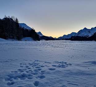 Fußstapfen auf dem See