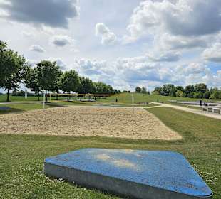 Beachvolleyballfeld mit Ruheplatz