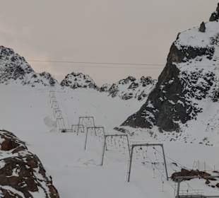 Blick auf den Schlepper/Piste