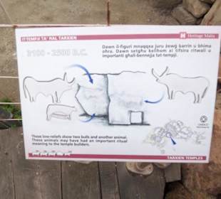 Erklärungstafel zu den Reliefs