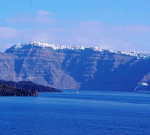 Santorin selbst im Bild Landschaft, Stadt