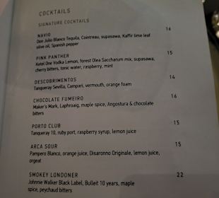 Coctail Karte ARCA BAR