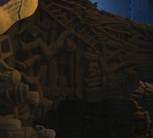 Fischerdorf - Detail rechts - fallender Mann I